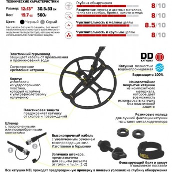 Катушка MINELAB NEL Tornado для X-Terra 7,5 кГц Катушка MINELAB NEL Tornado для X-Terra 7,5 кГц